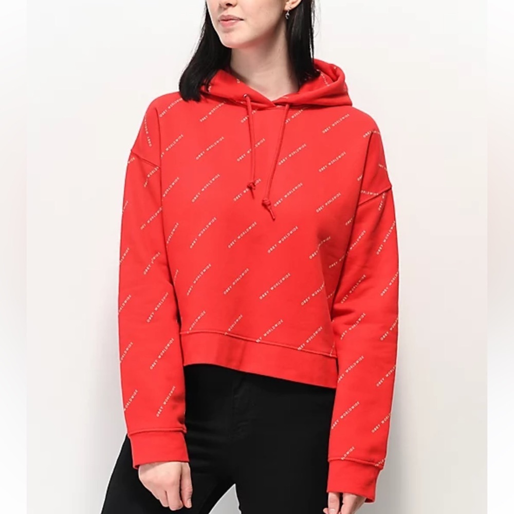 OBEY crop hoodie